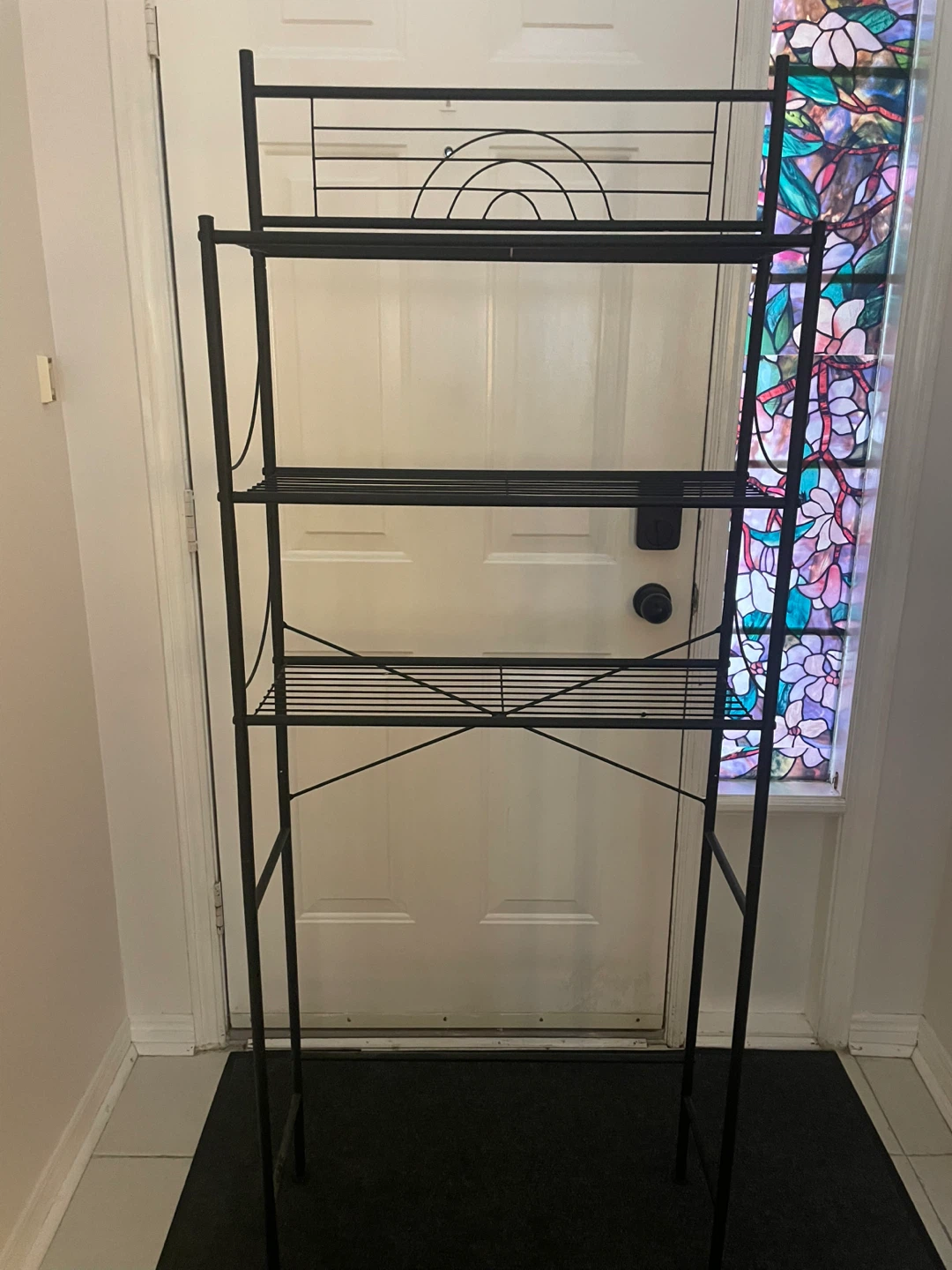 Black Metal Over-the-Toilet Storage Shelf