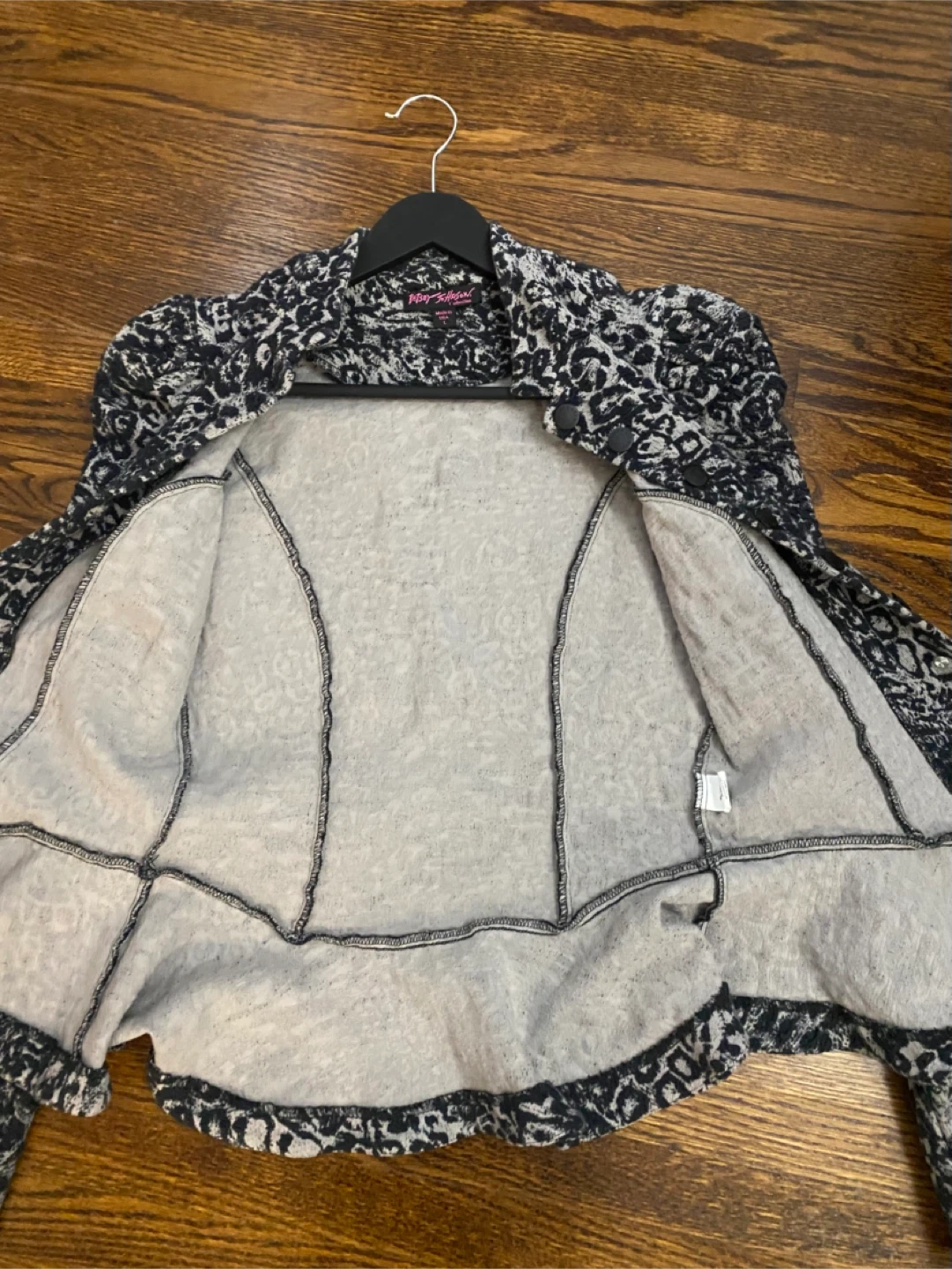 Betsey Johnson Leopard Print Peplum Jacket - Size L - photo 5