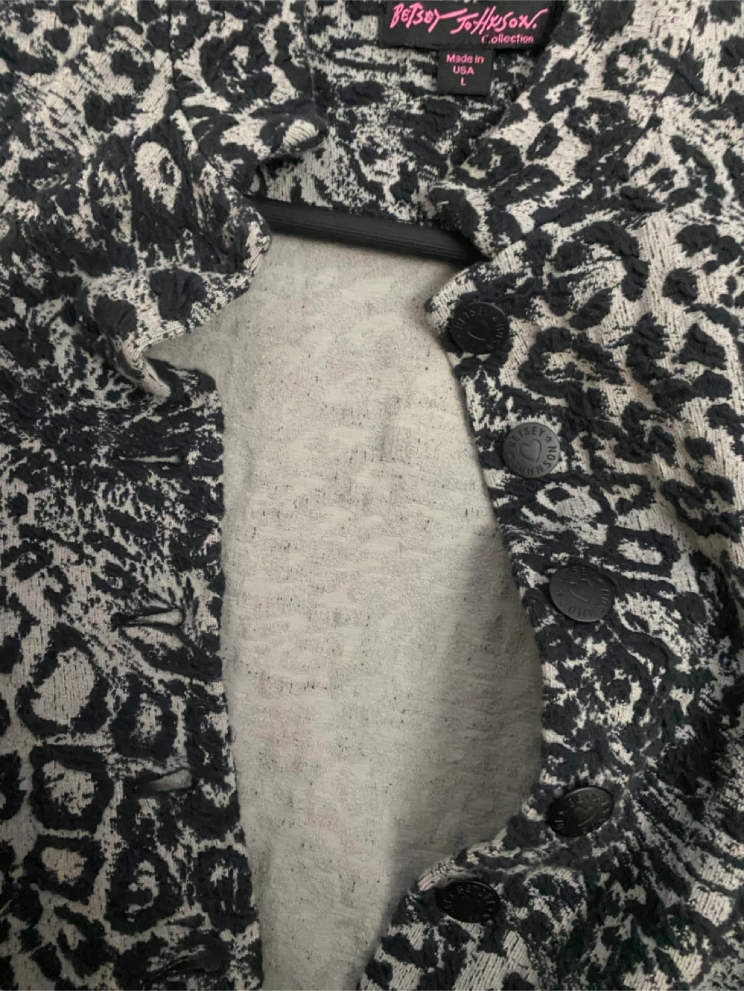 Betsey Johnson Leopard Print Peplum Jacket - Size L - photo 4
