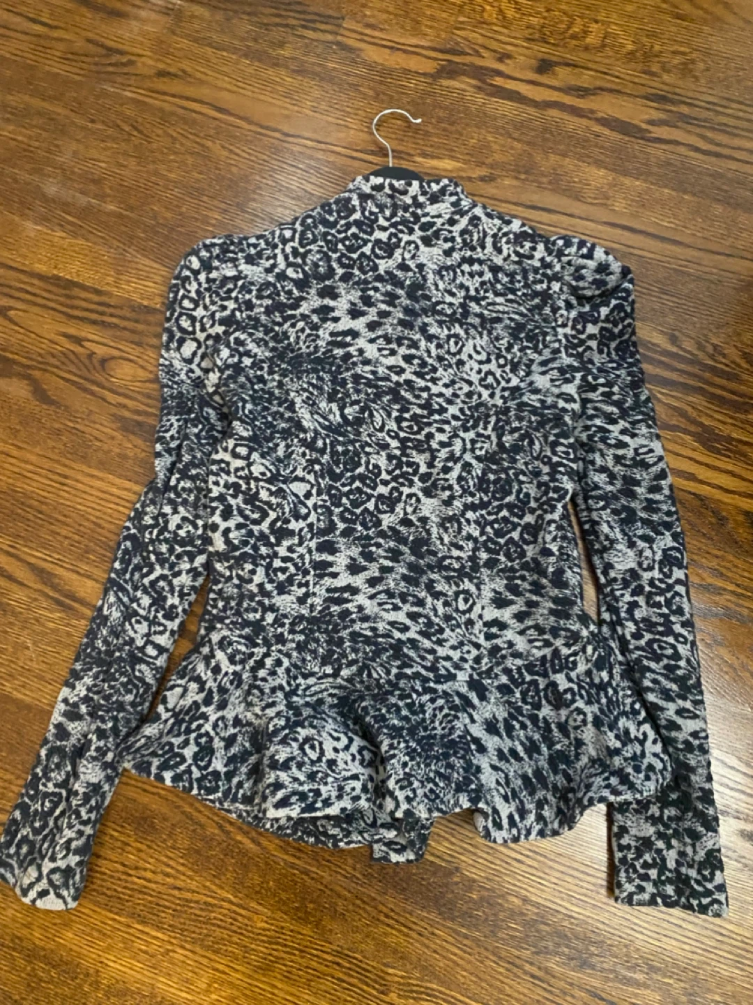Betsey Johnson Leopard Print Peplum Jacket - Size L - photo 2