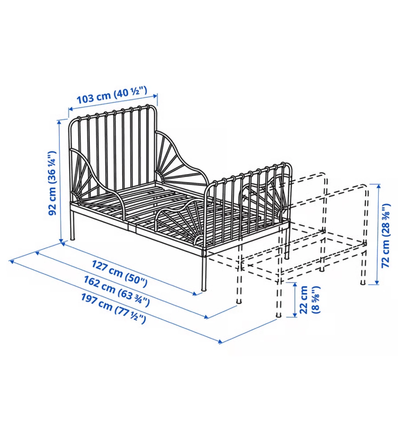 IKEA MINNEN Extendable Twin Bed in Black (CAN DELIVER) - photo 2