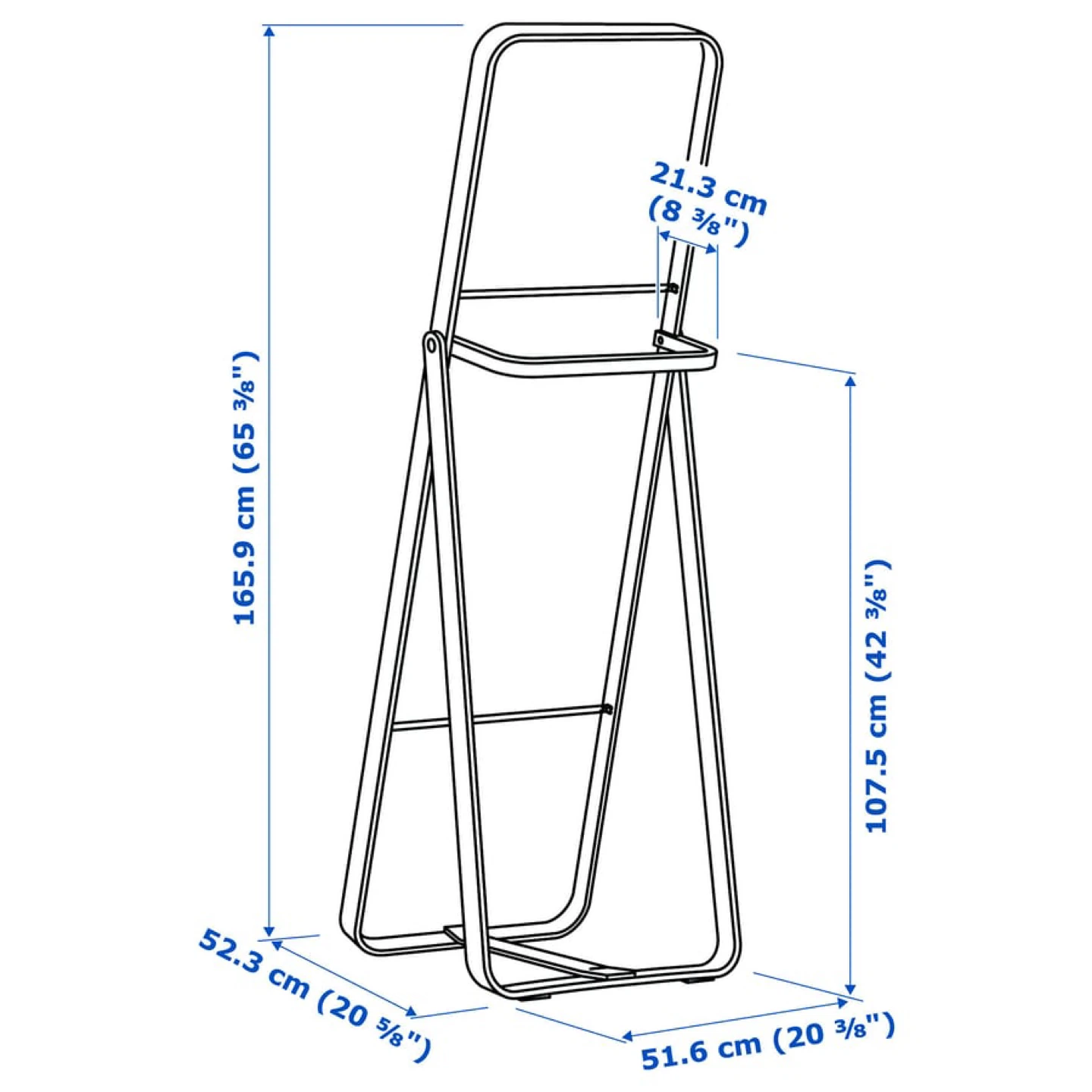 IKEA KNAPPER Standing Mirror with Clothes Rail