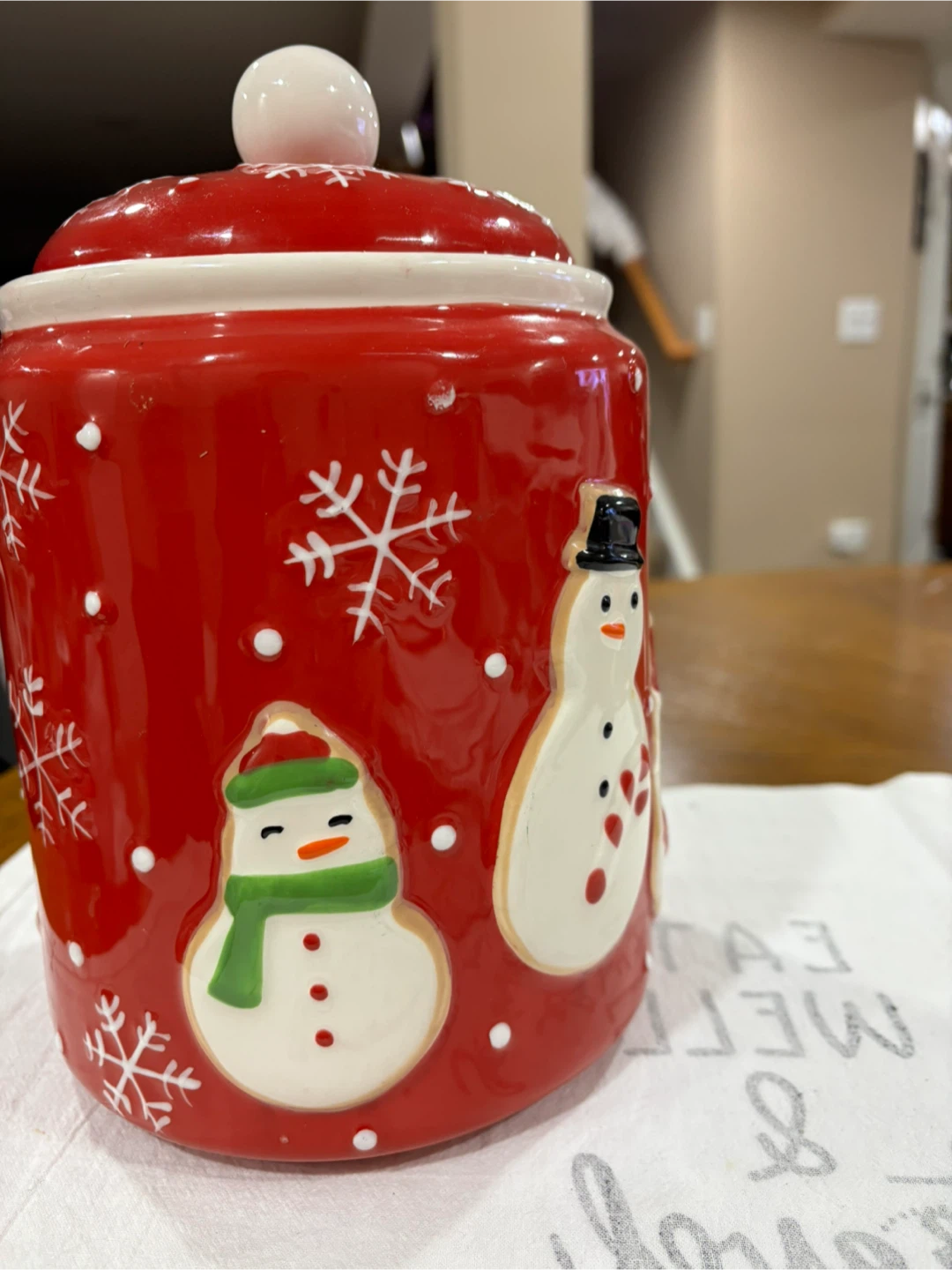 Hallmark Red Snowman Cookie Jar
