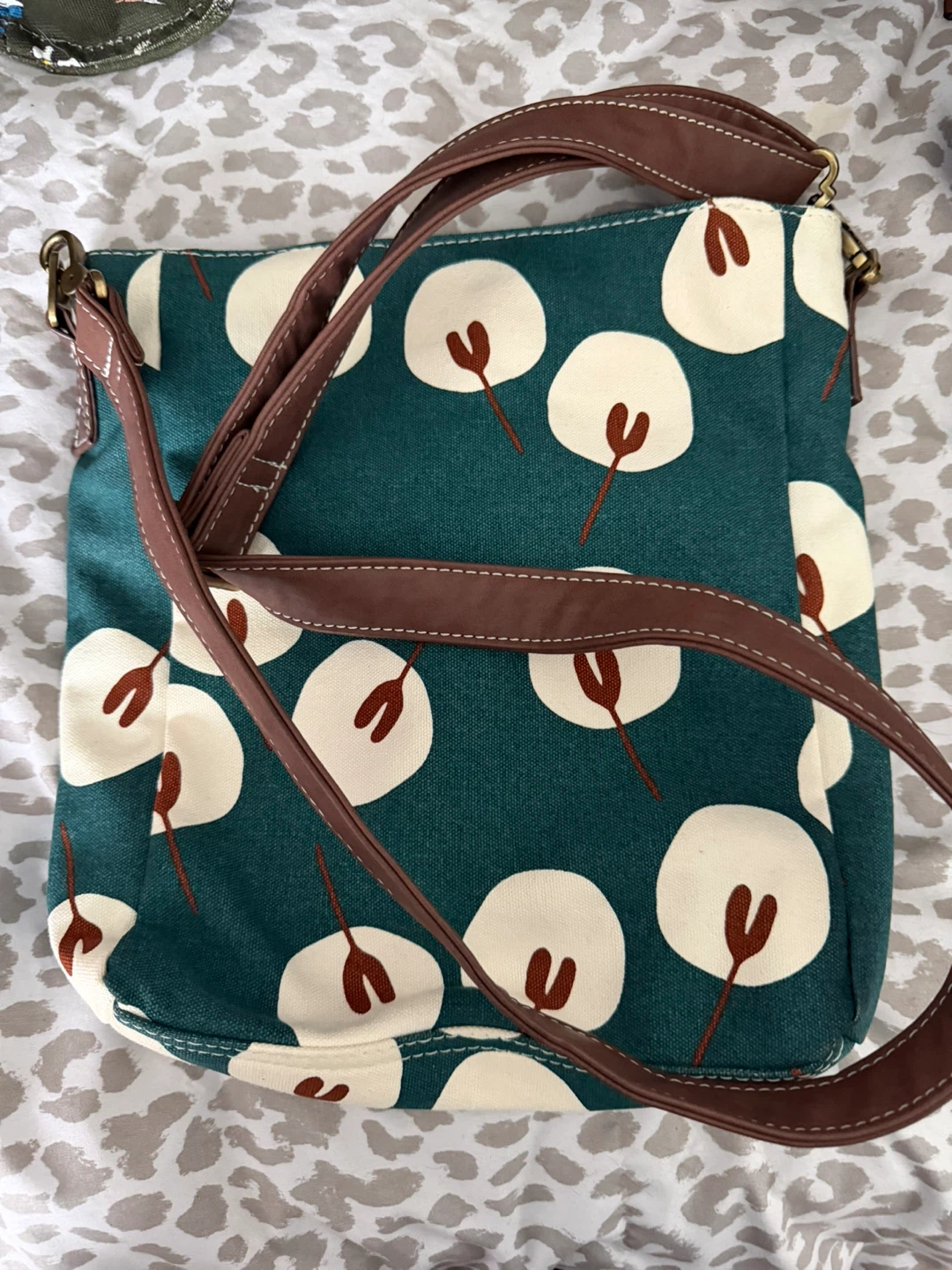 Floral Pattern Canvas Shoulder Bag