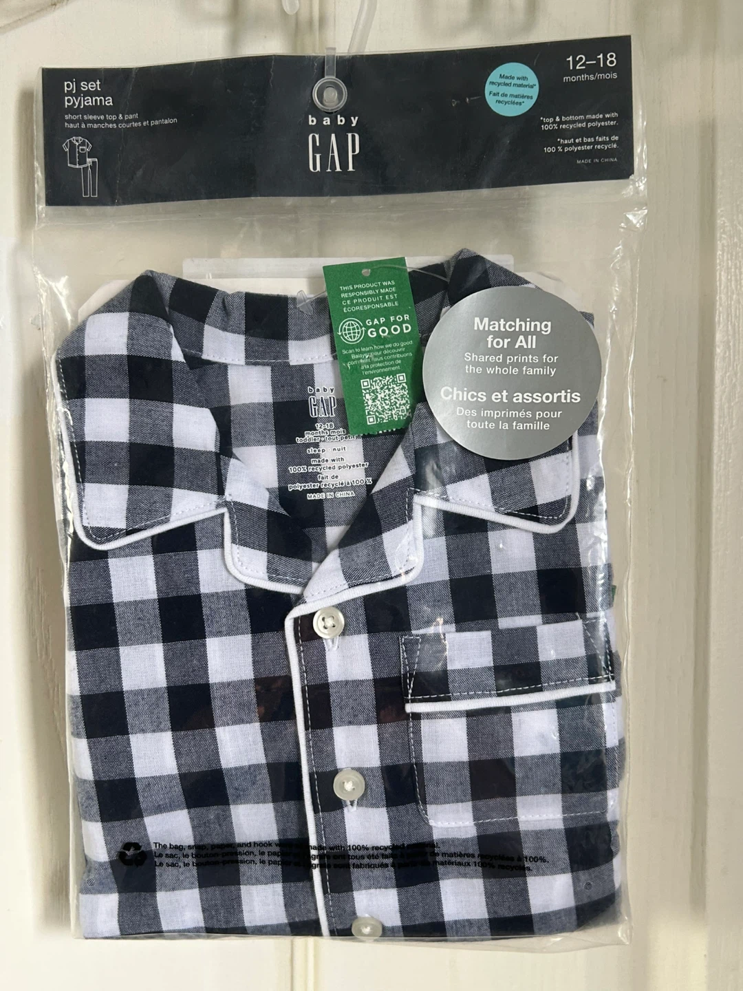 NEW Baby Gap (12-18 Months) Plaid PJ Set