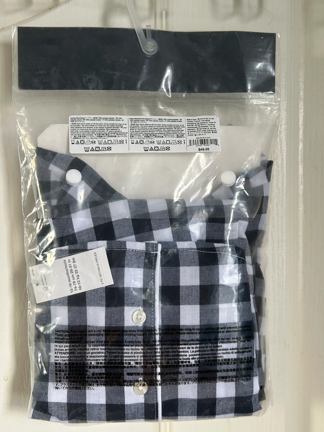 NEW Baby Gap (12-18 Months) Plaid PJ Set - photo 2
