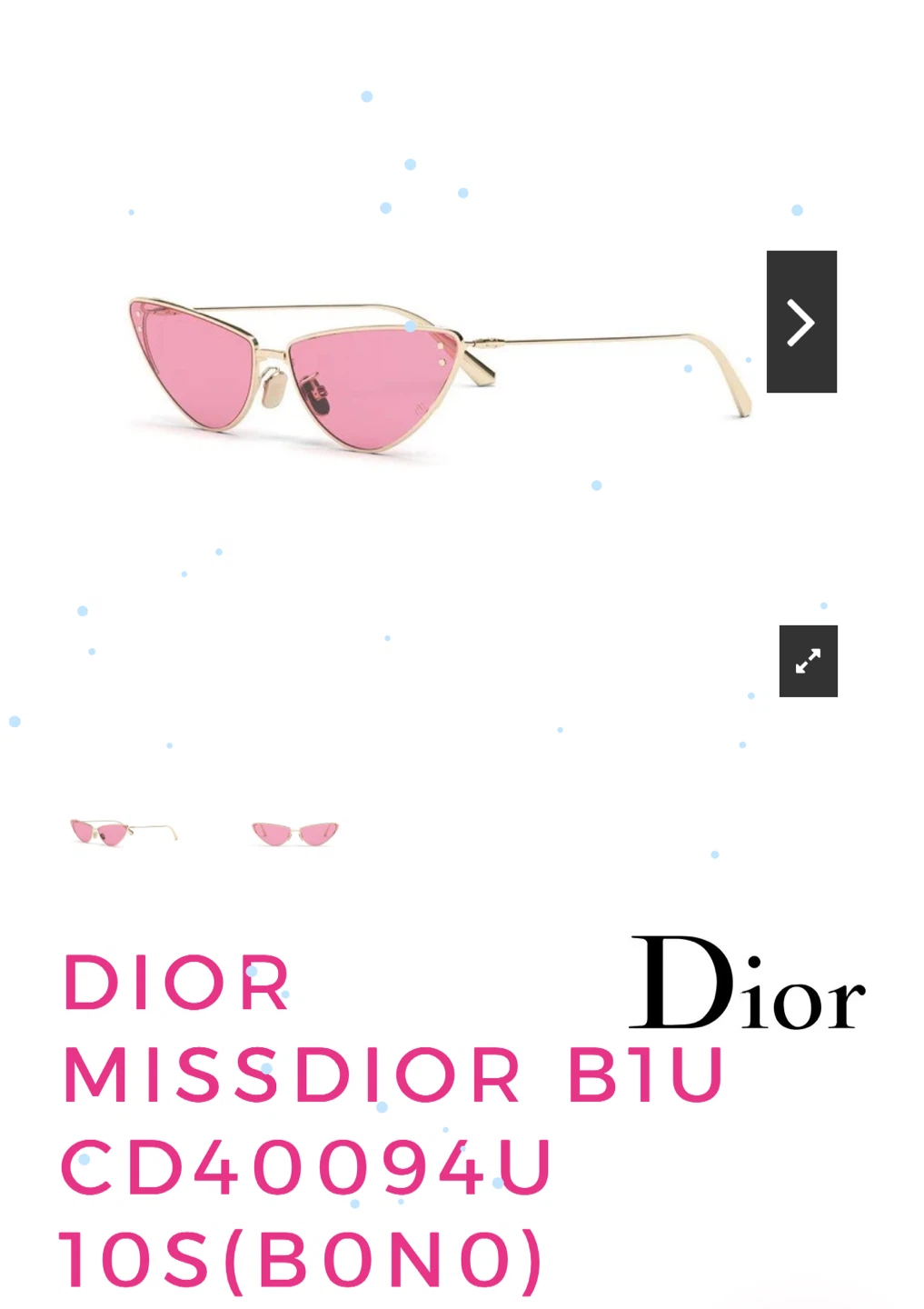 Dior MissDior B1U Sunglasses, Gold/Pink - photo 3
