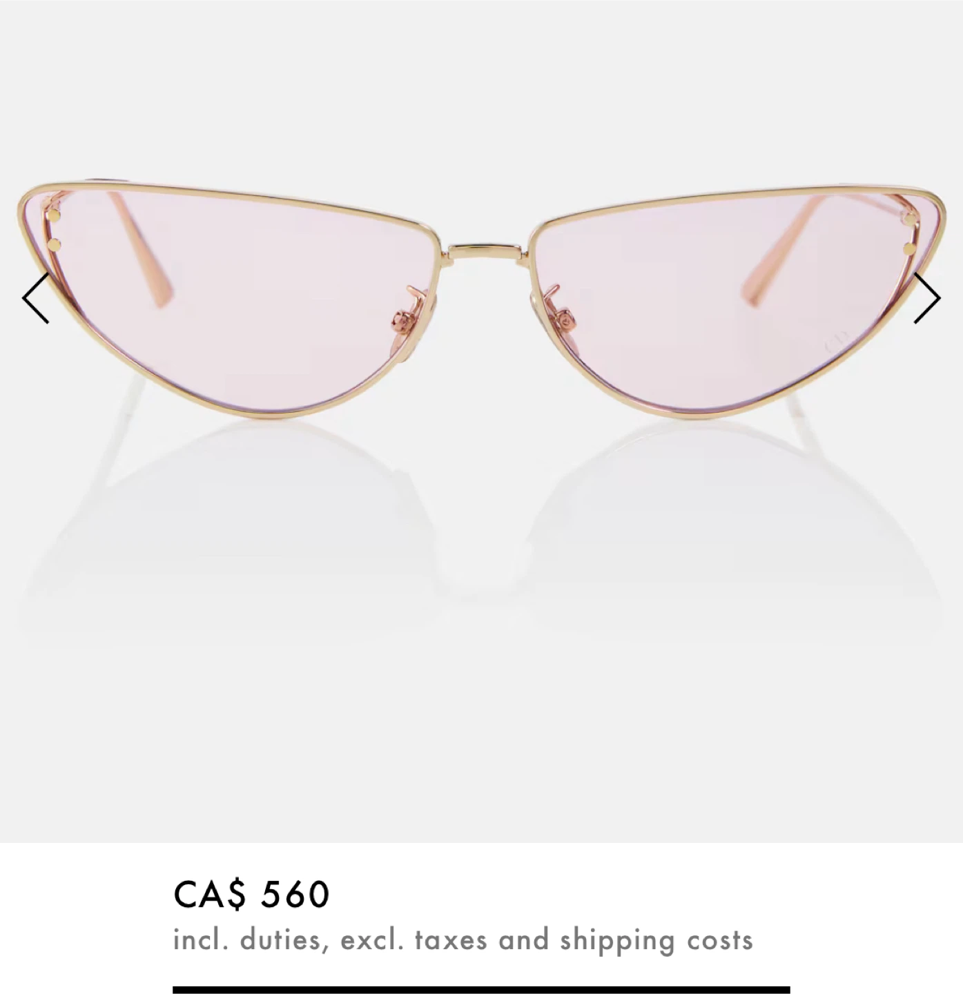 Dior MissDior B1U Sunglasses, Gold/Pink