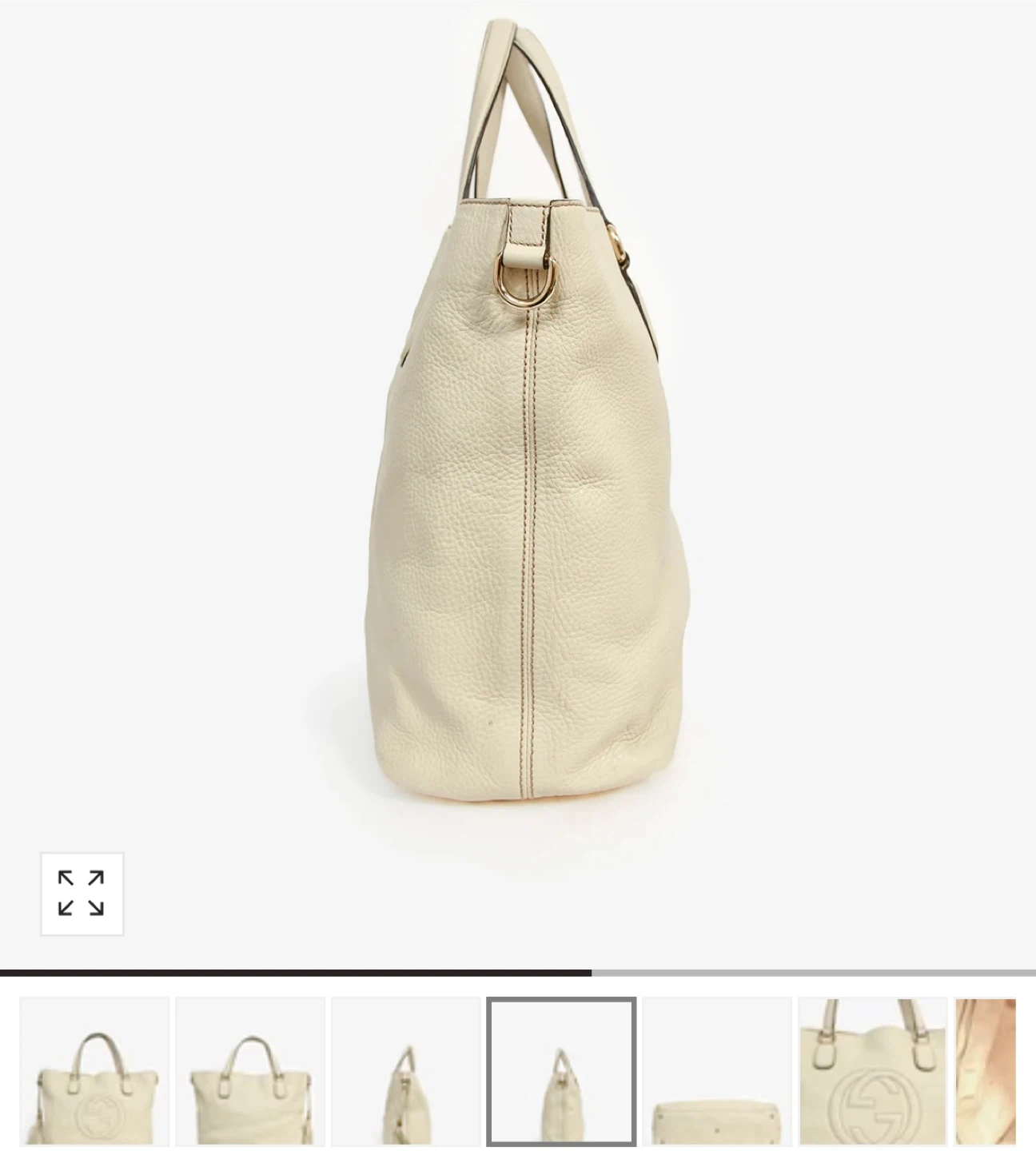 Authentic Gucci Cream Leather Tote Bag - photo 4