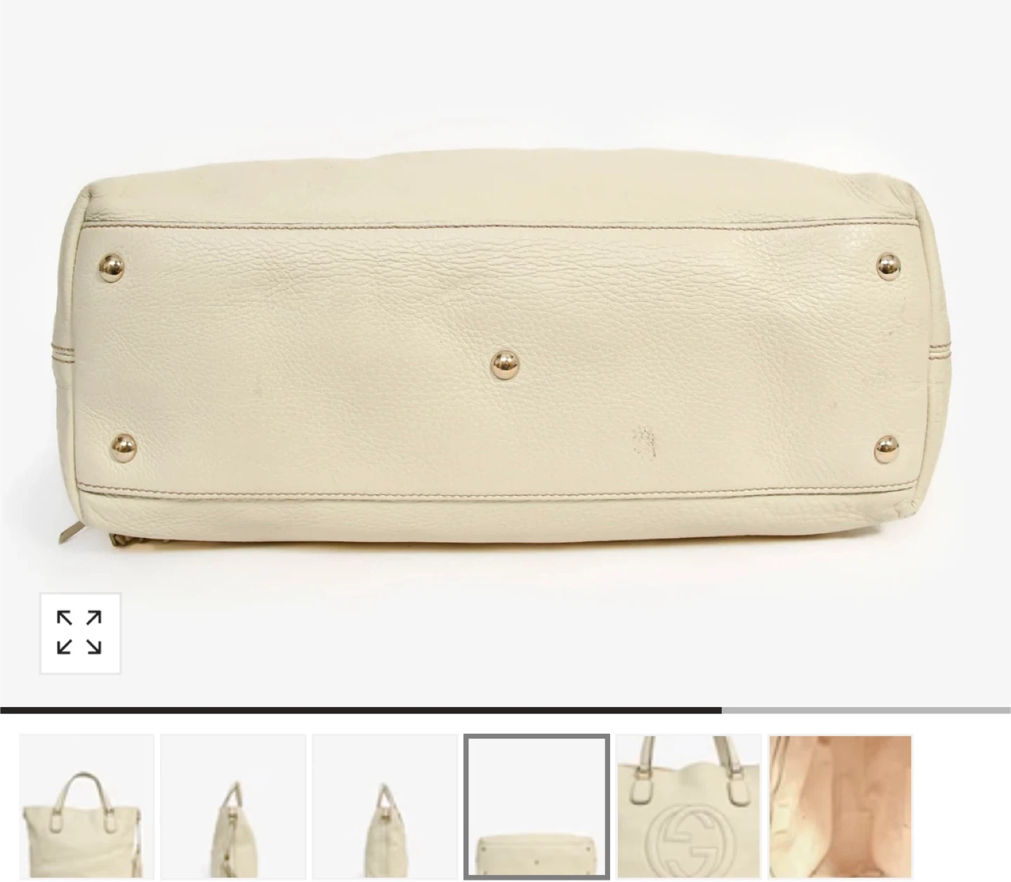 Authentic Gucci Cream Leather Tote Bag - photo 5