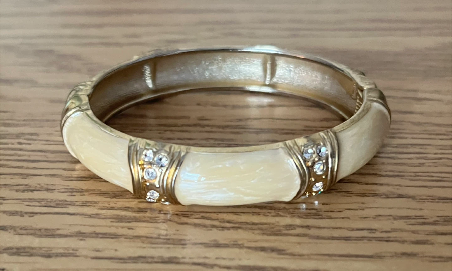 Bangle Bracelet - Gold & Cream