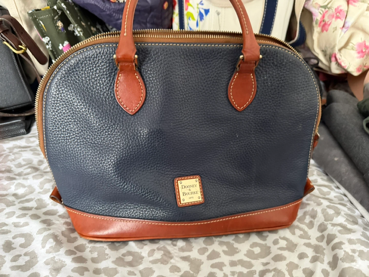 Dooney & Bourke Navy Leather Satchel