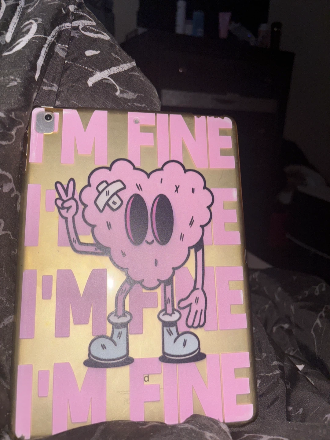 iPad with 'I'm Fine' Case