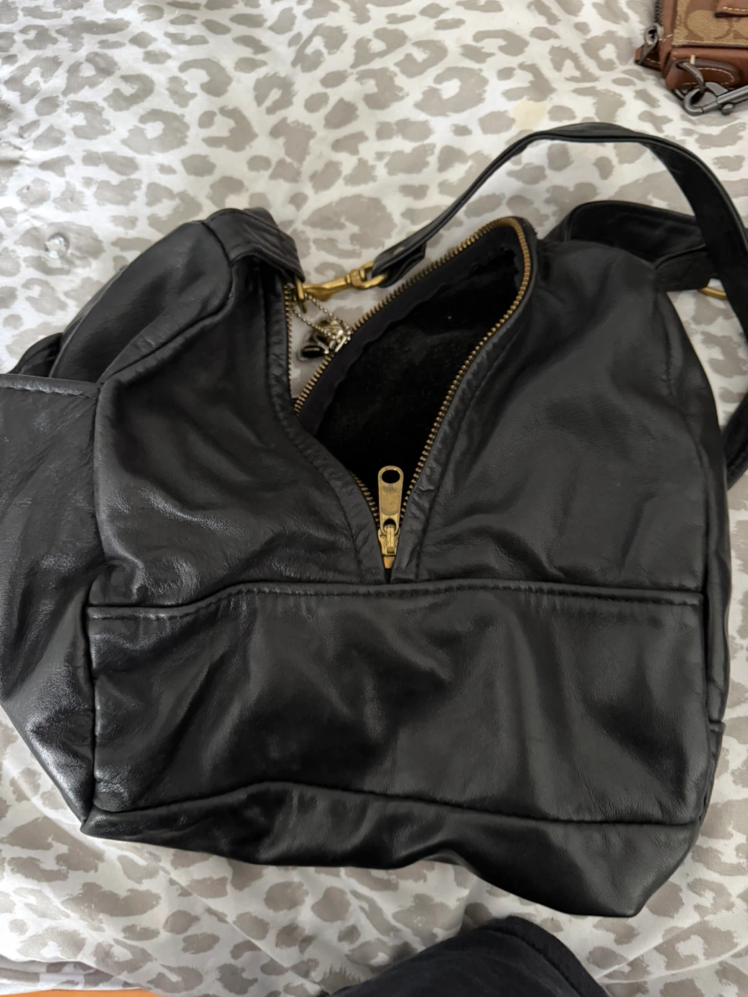 Black Leather Hobo Bag