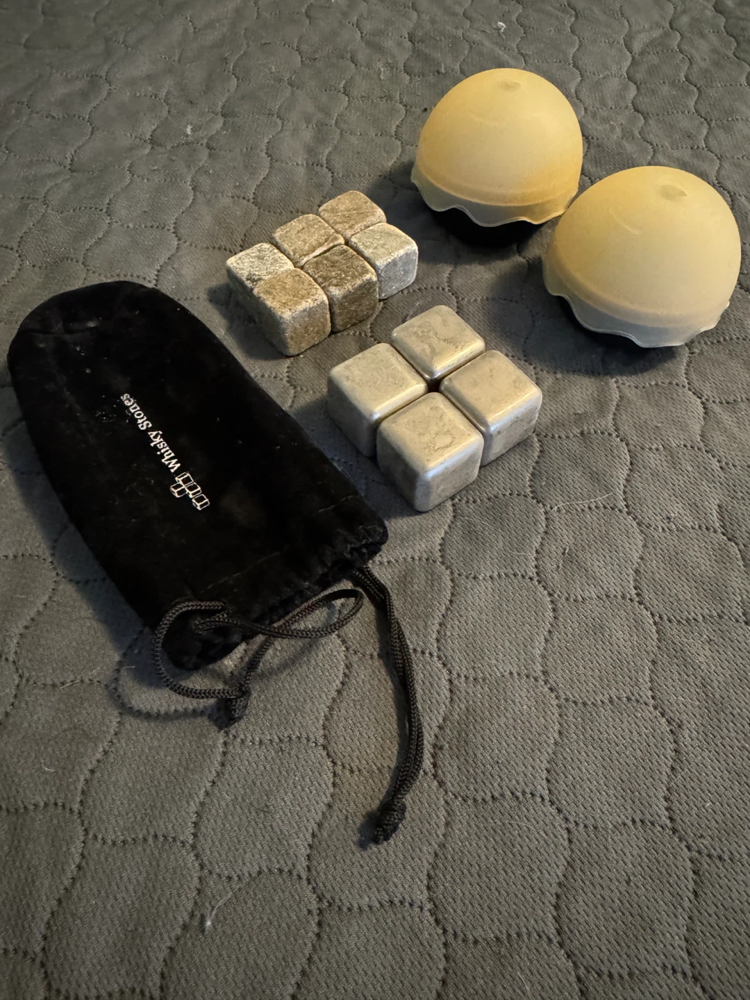 Whisky Stones Set with Bag and Ice Ball Molds