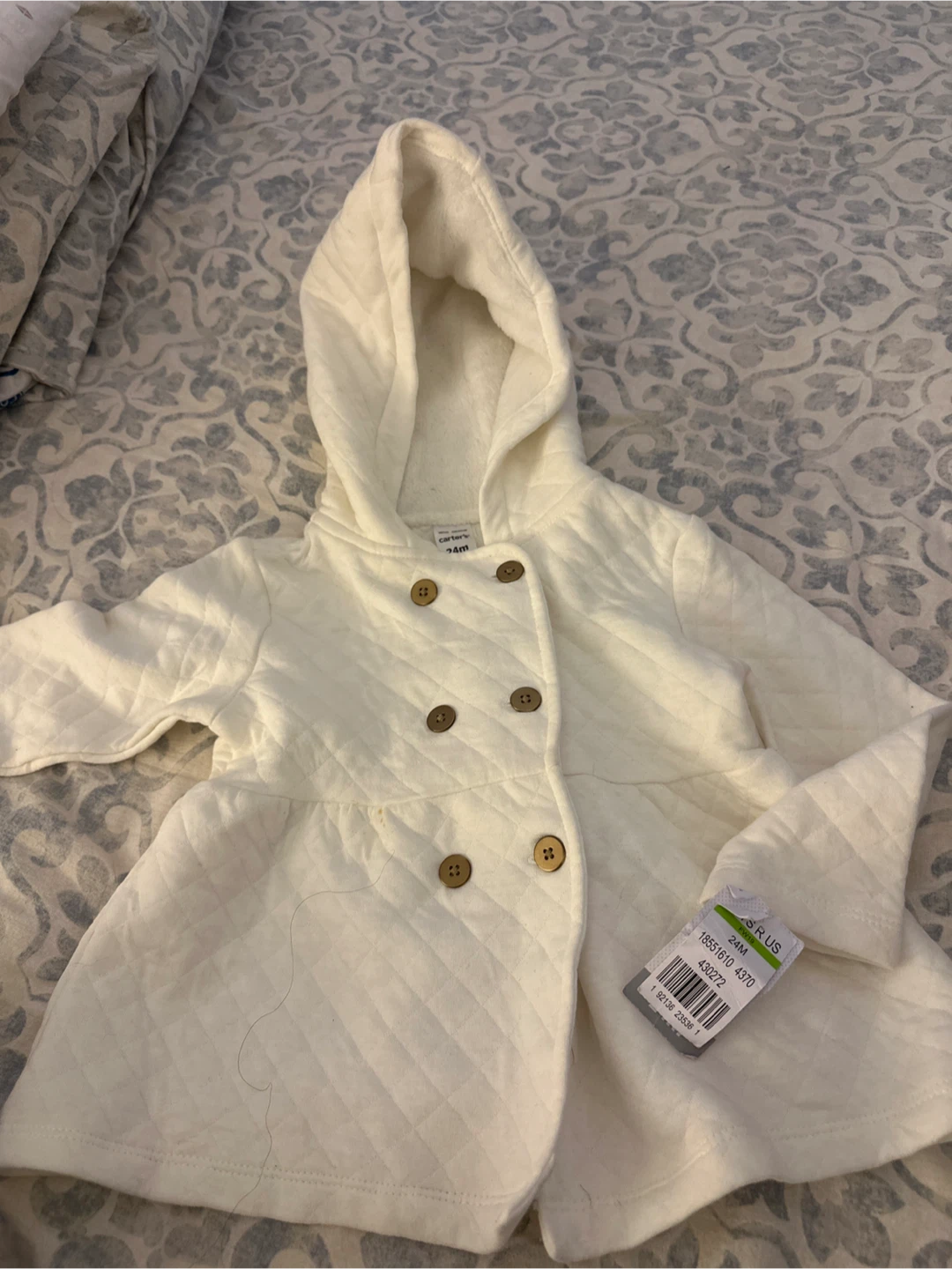 Carter's 24M White Hooded Coat