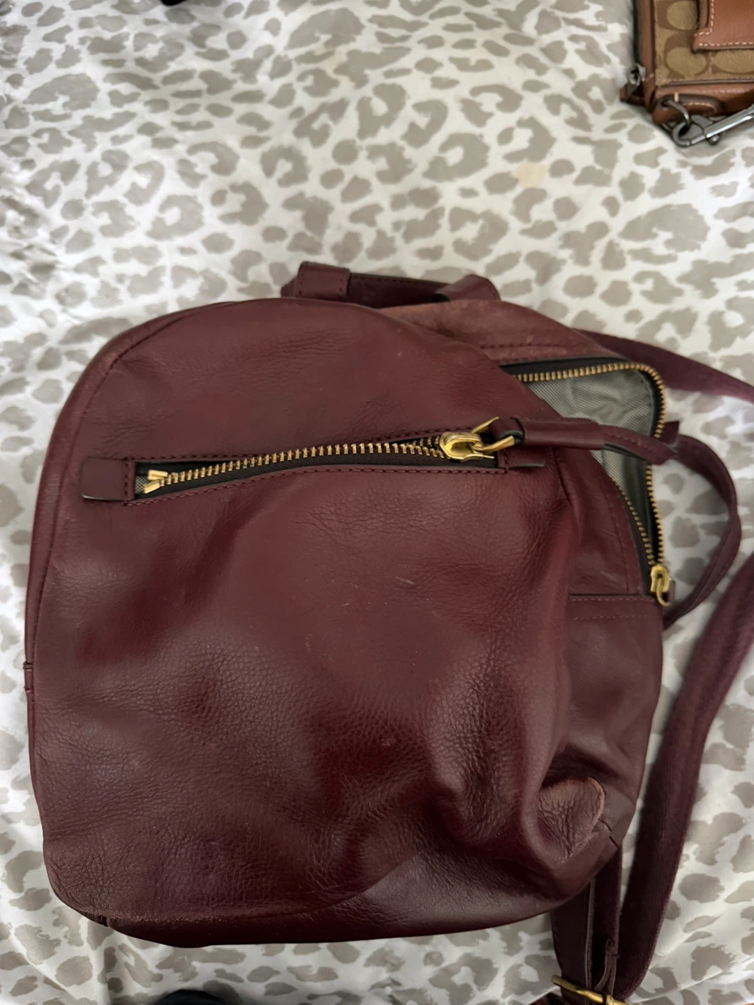 Burgundy Leather Backpack