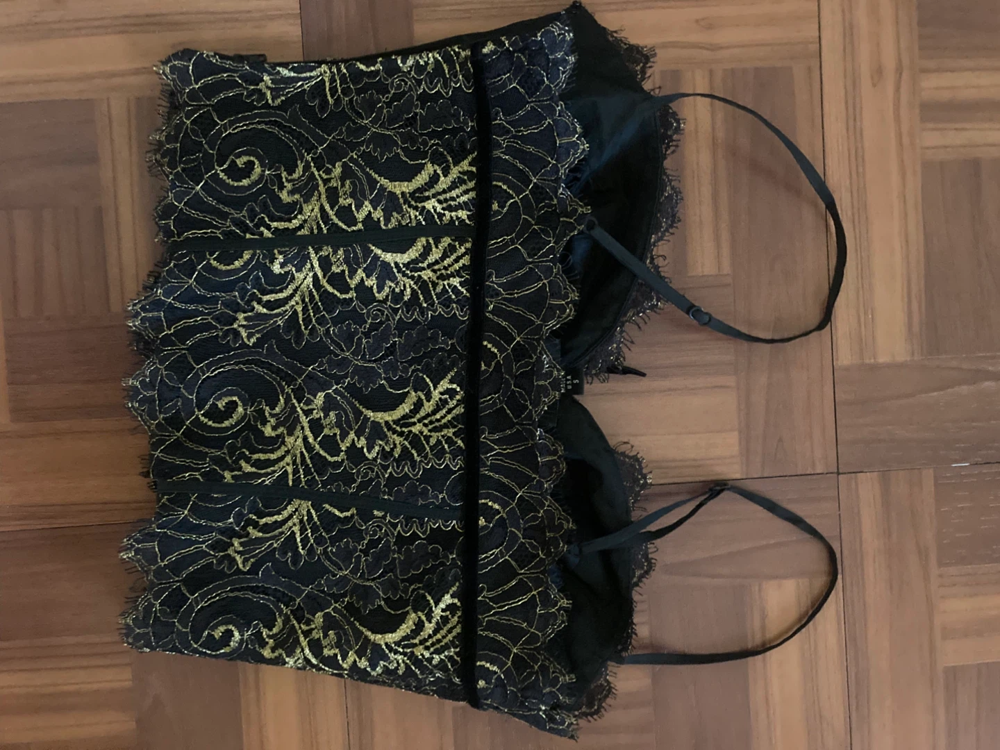 Y2K Bebe Black & Gold Lace Corset - Size S - photo 4