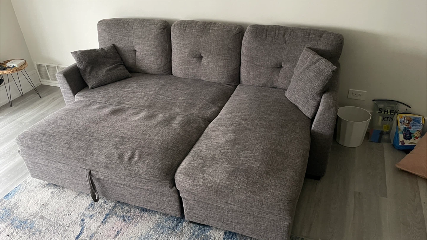 Gray Sectional Sofa with Storage