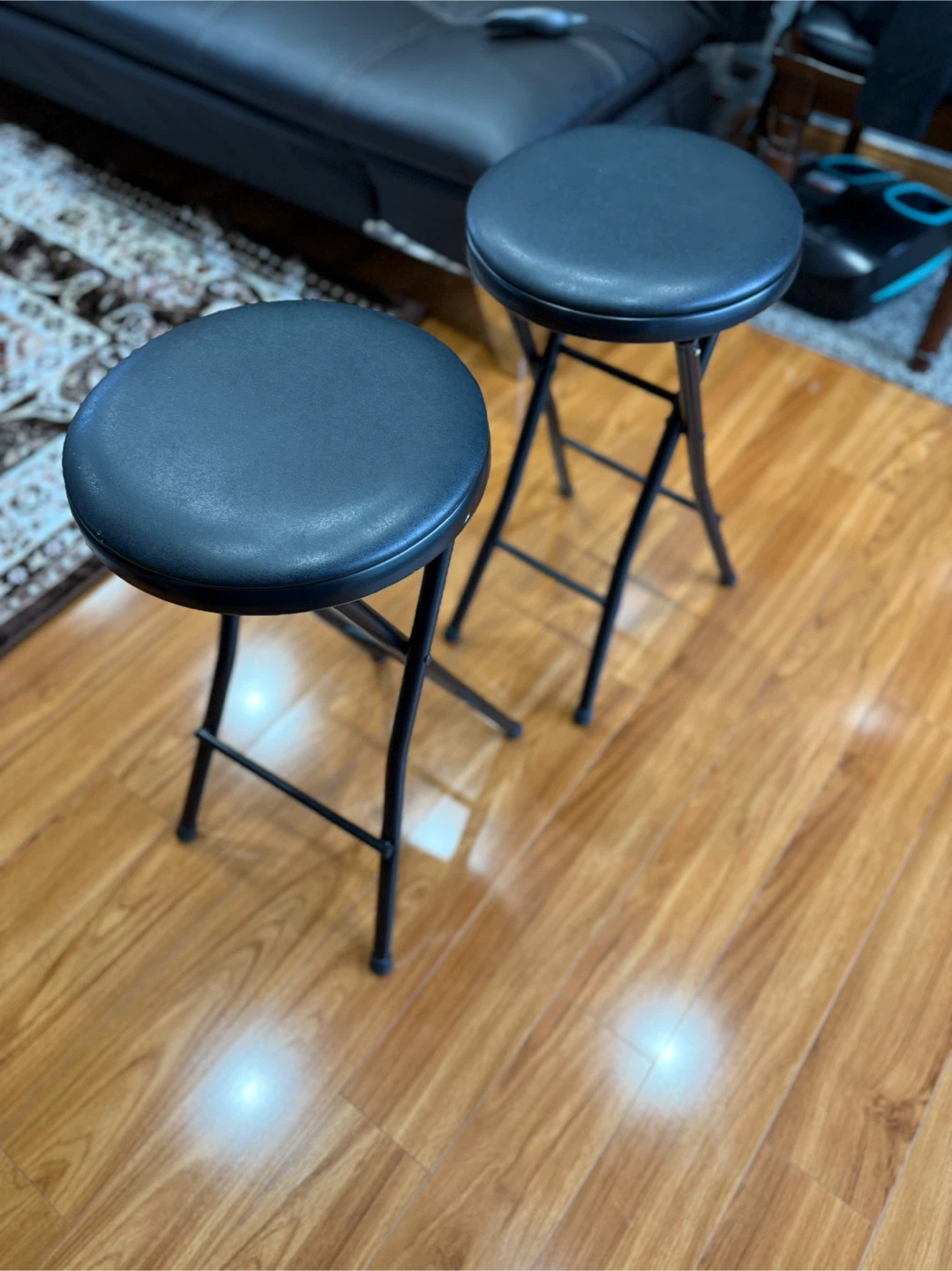 Pair of Black Folding Stools - photo 4