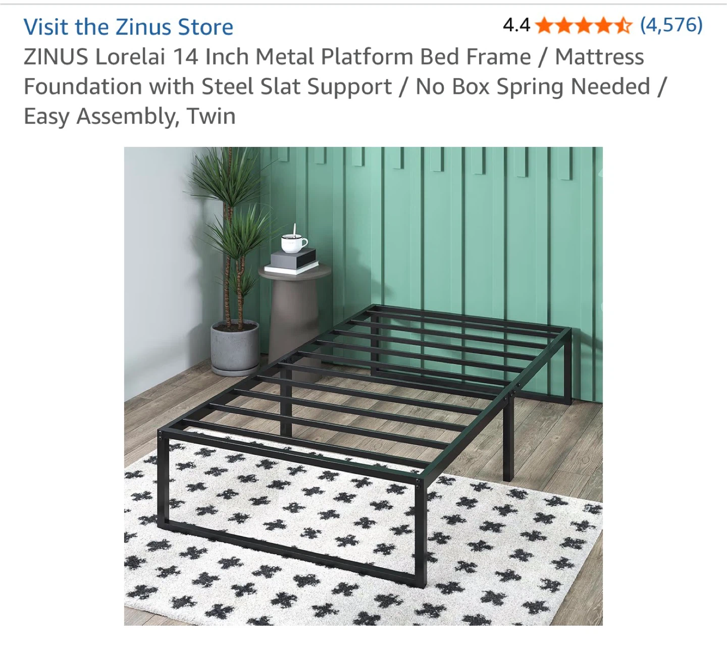 Zinus Lorelai 14 Inch Twin Metal Bed Frame - photo 4