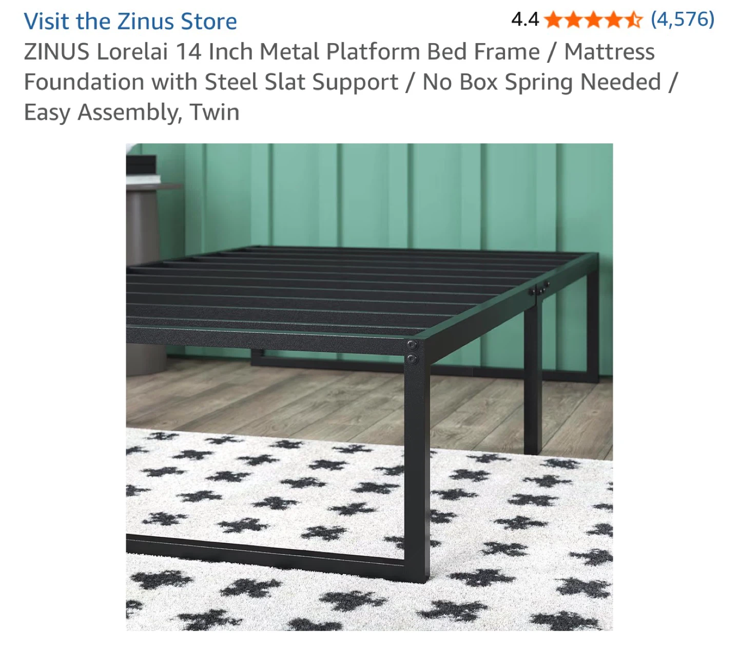 Zinus Lorelai 14 Inch Twin Metal Bed Frame - photo 5