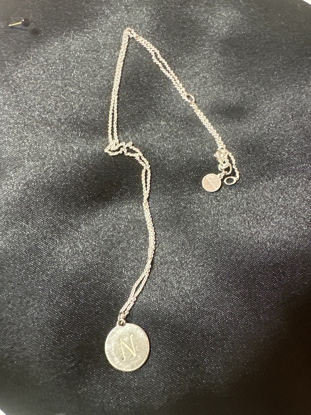 Stella & Dot 925 Silver Initial N Necklace