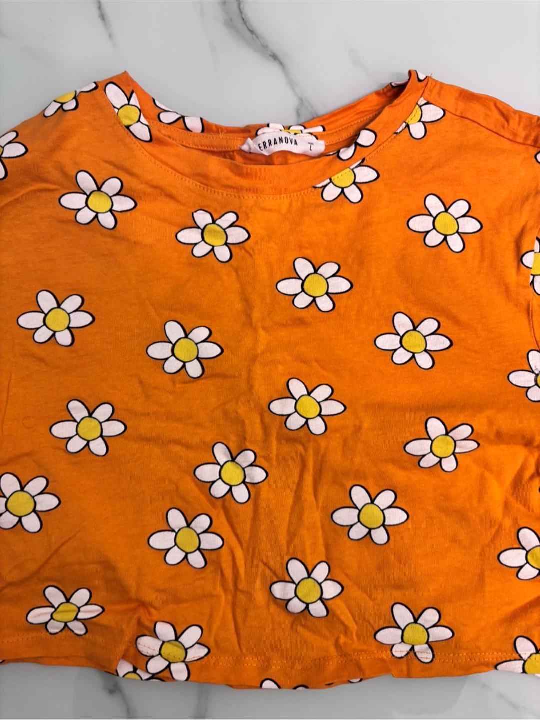 Terranova Orange Daisy Crop Top - Size L - photo 2