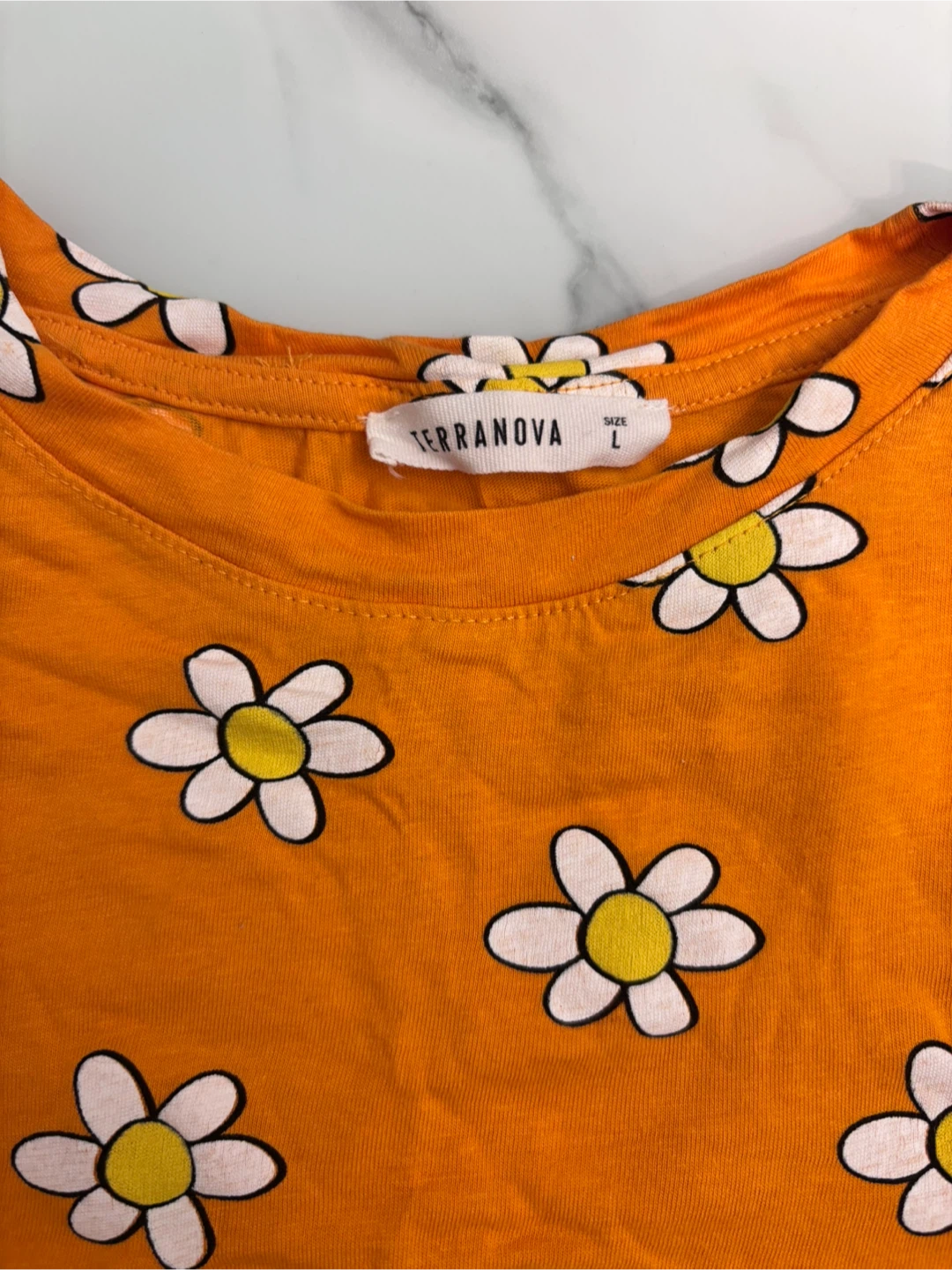 Terranova Orange Daisy Crop Top - Size L - photo 3