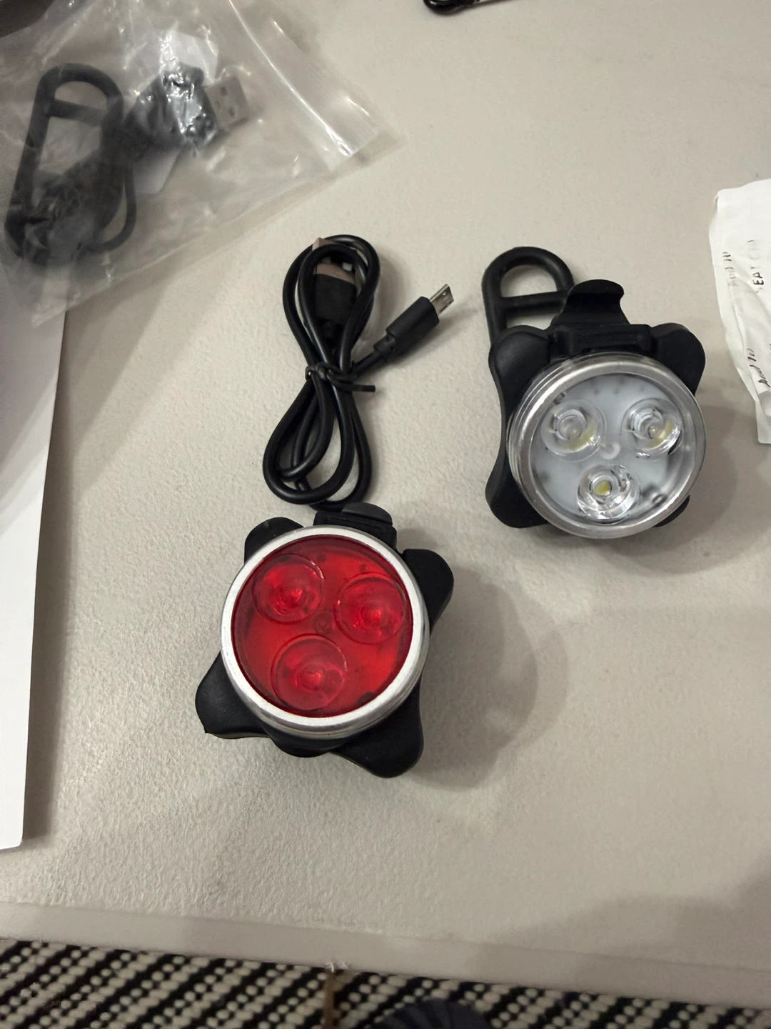 Bike Light Set - White & Red usb bike
