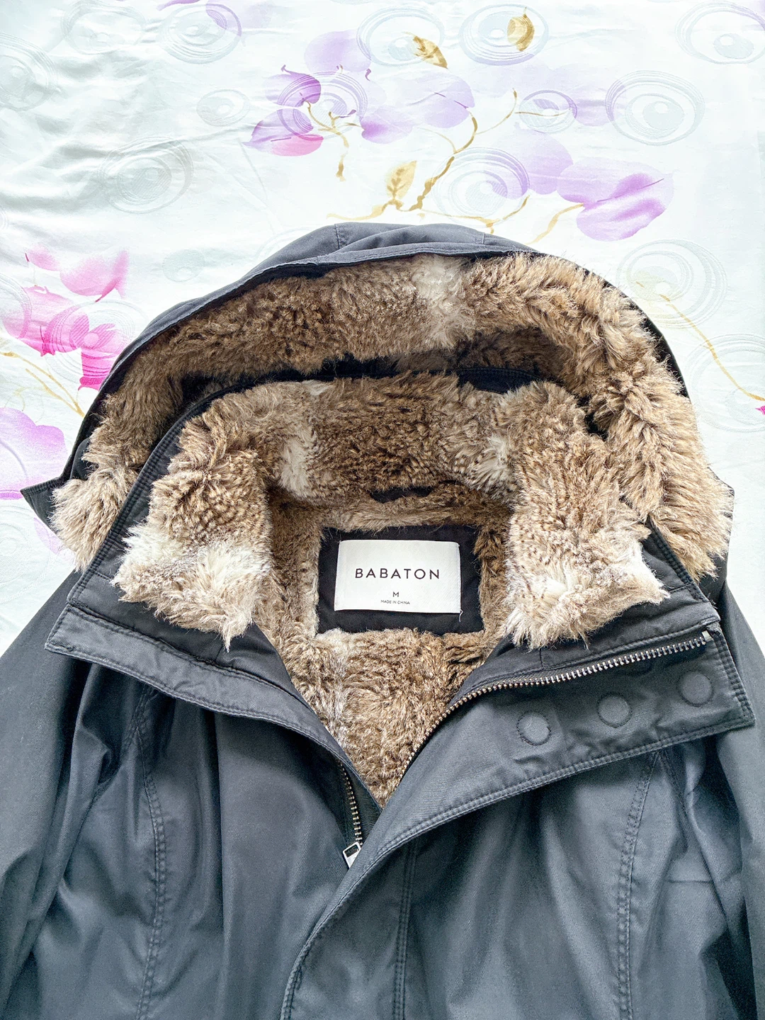 Babaton Black Winter Parka - Size M - photo 3