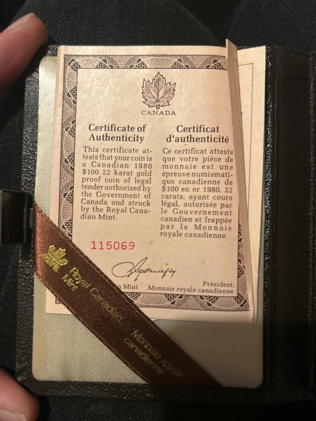 1980 Canadian $100 22 Karat Gold Proof Coin - photo 2