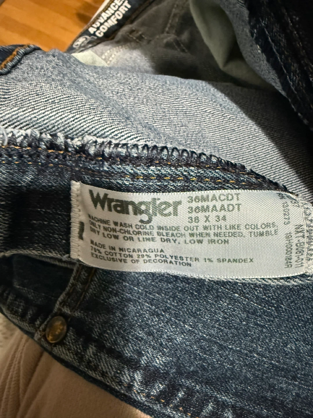 Wrangler Advanced Comfort Jeans, 38x34 - photo 3