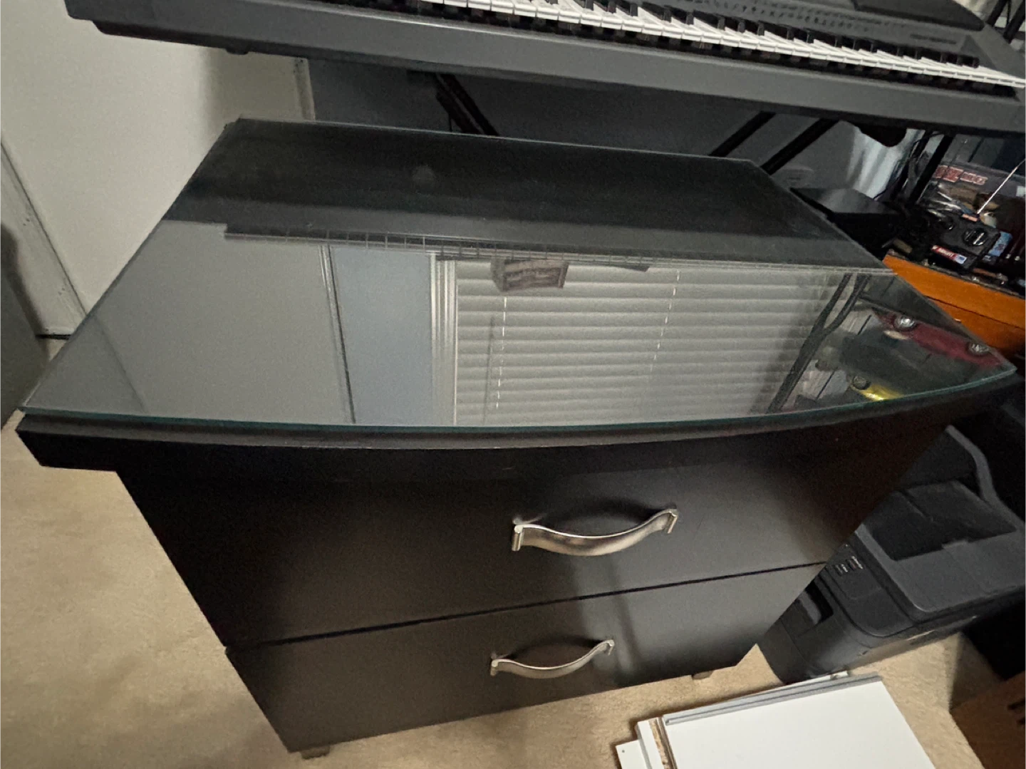 Black 2-Drawer Nightstand