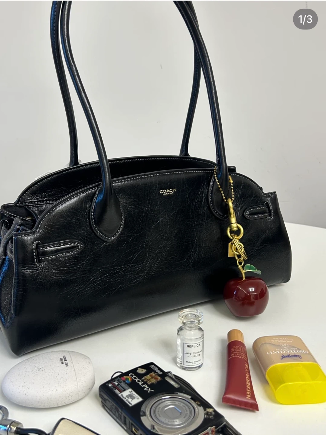 Coach Black Empire 34 Leather Shoulder Bag