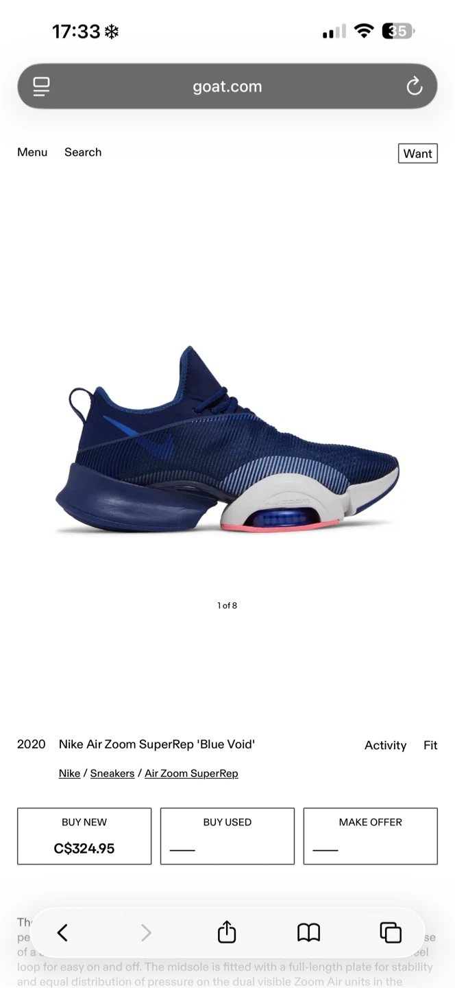 Nike Air Zoom SuperRep 'Blue Void' Sneakers sz9m