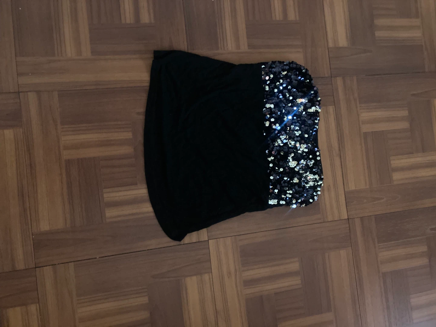 Grifflin Paris Black Sequin  Party Top Size S Y2K Going Out
