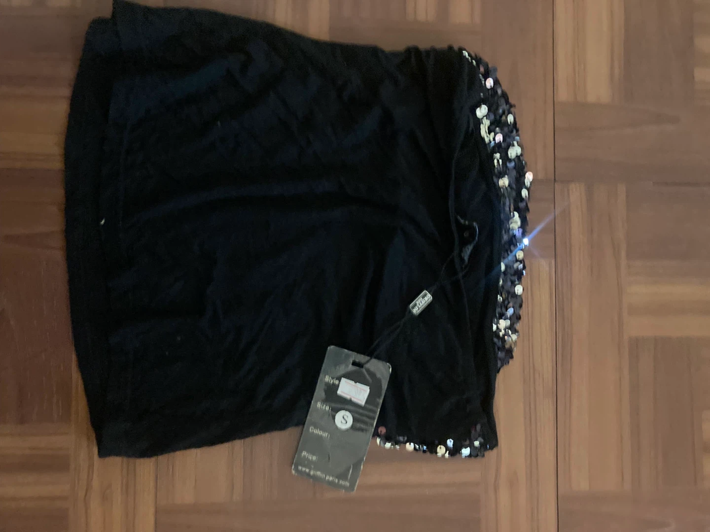 Grifflin Paris Black Sequin  Party Top Size S Y2K Going Out - photo 3