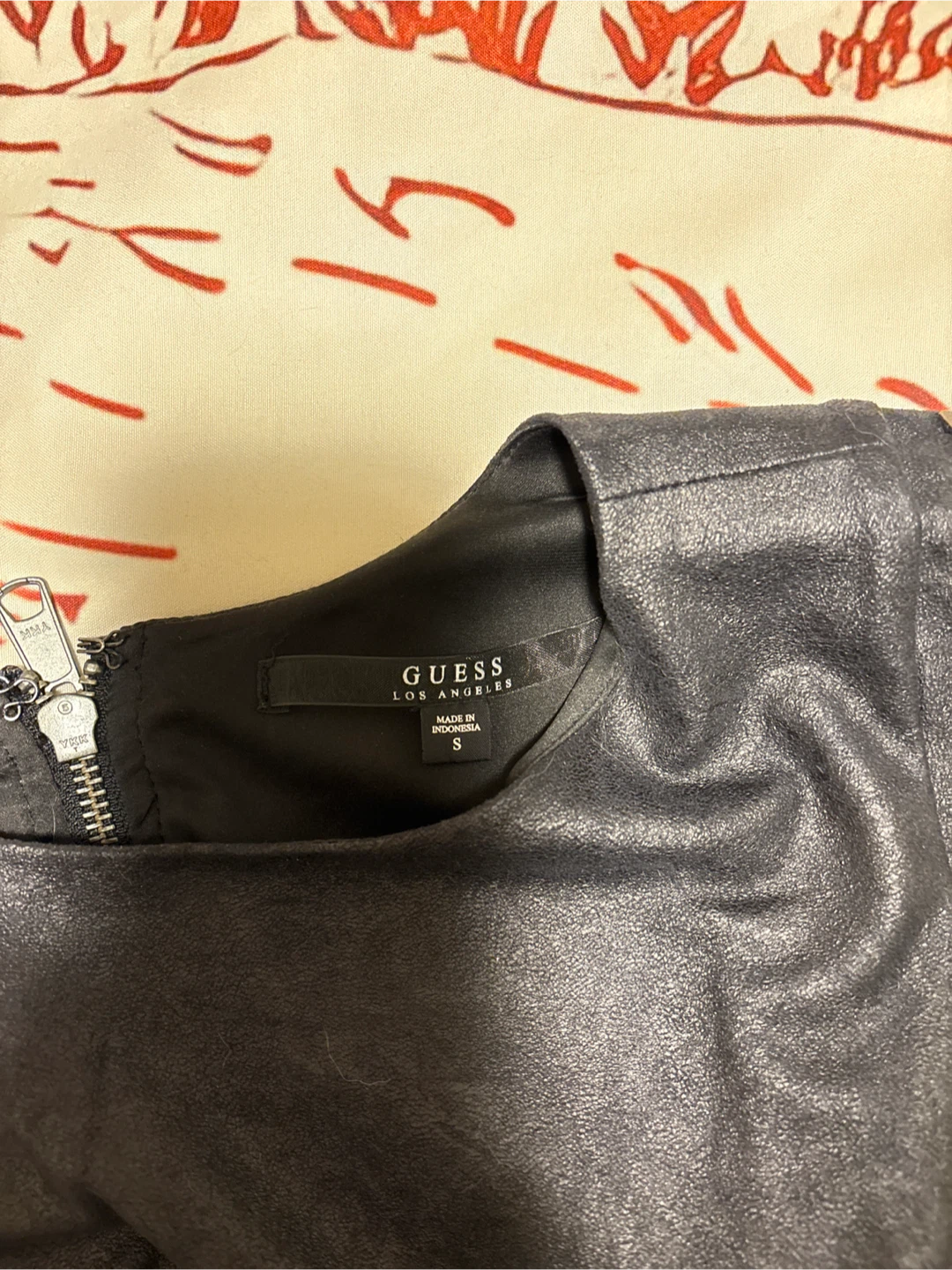 Guess Black Faux Leather Peplum Top - Size S - photo 3