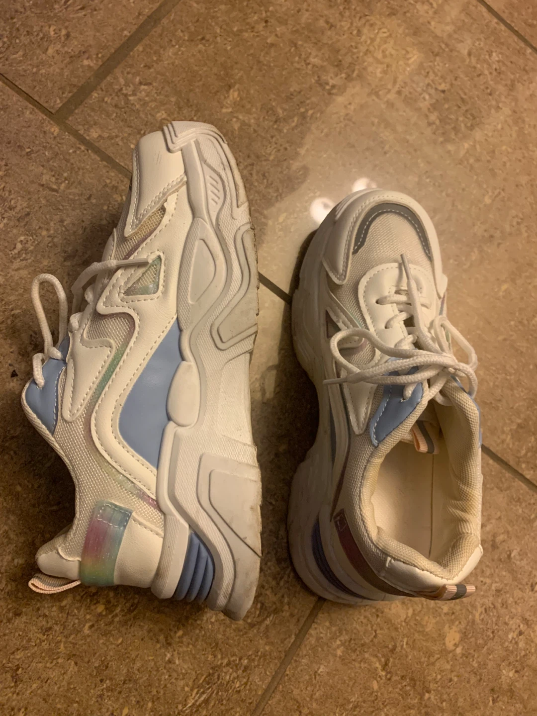 White & Blue Sneakers size 36 🧡