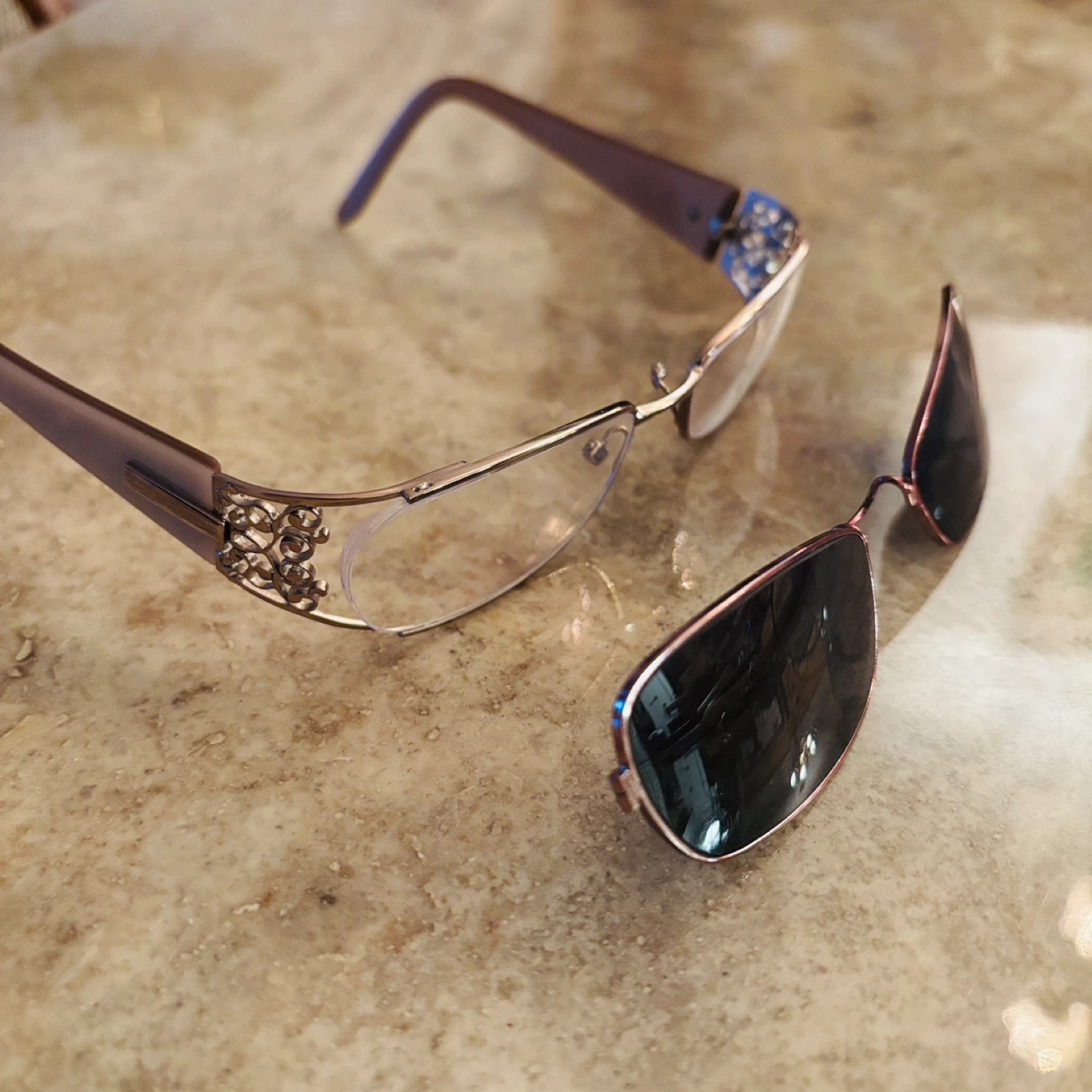 $485 YSL Yves Saint Laurent Glasses + Custom Clip-On Sunglass - photo 2