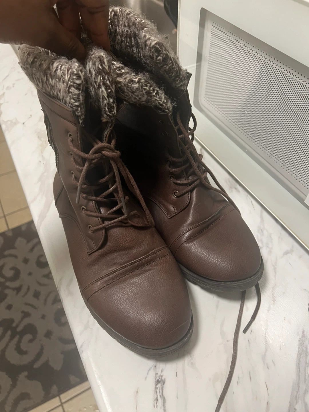 Brown Lace-Up Ankle Boots - photo 4