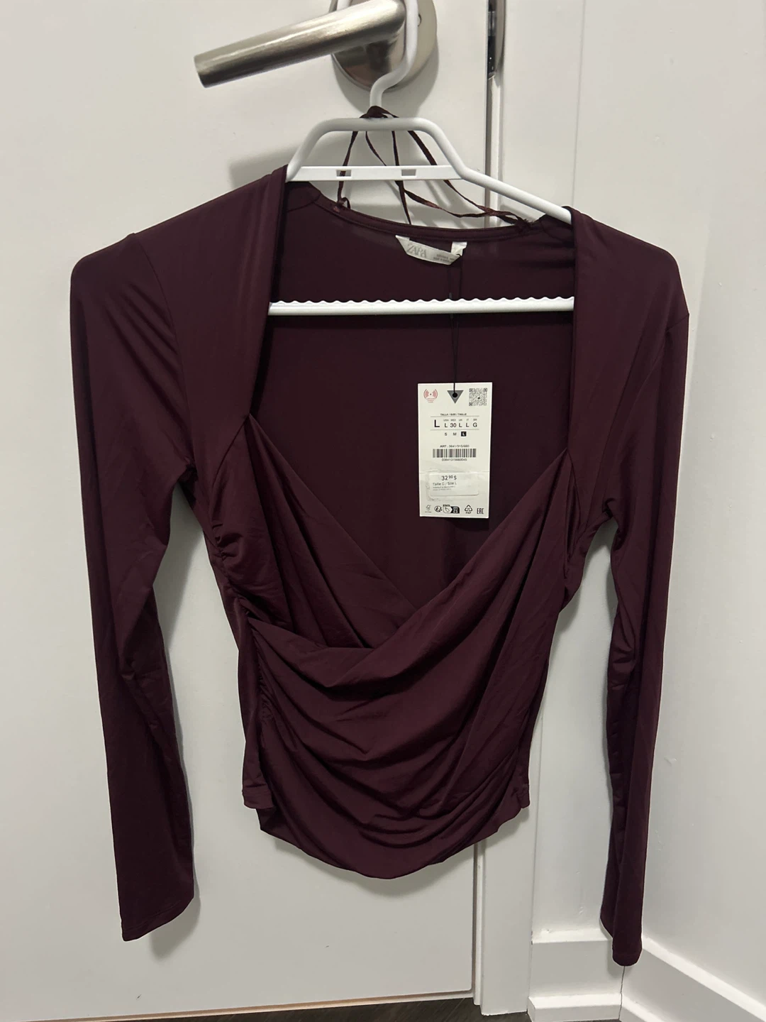 Zara Draped Polyamide Top