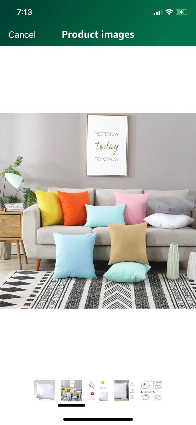 Throw Pillow Covers only - 100% Cotton Canvas - photo 3