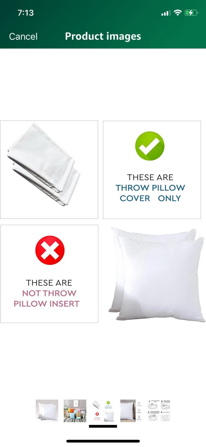 Throw Pillow Covers only - 100% Cotton Canvas