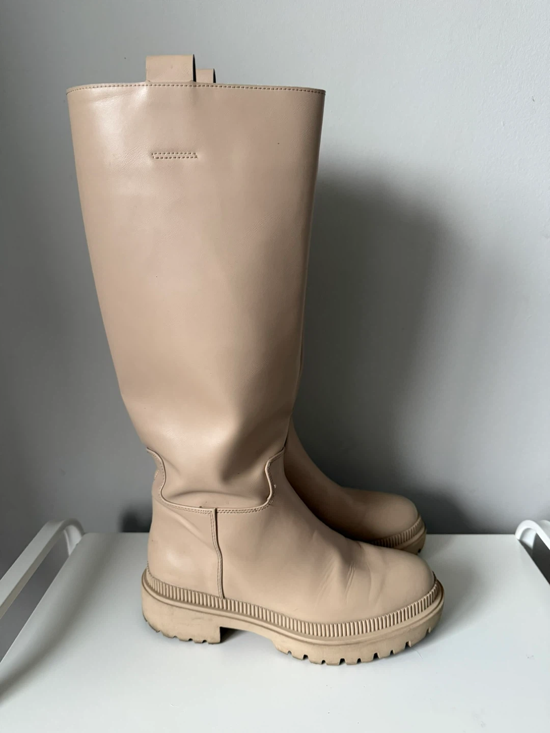 H&M Beige Knee High Boots - Size 8 - photo 2