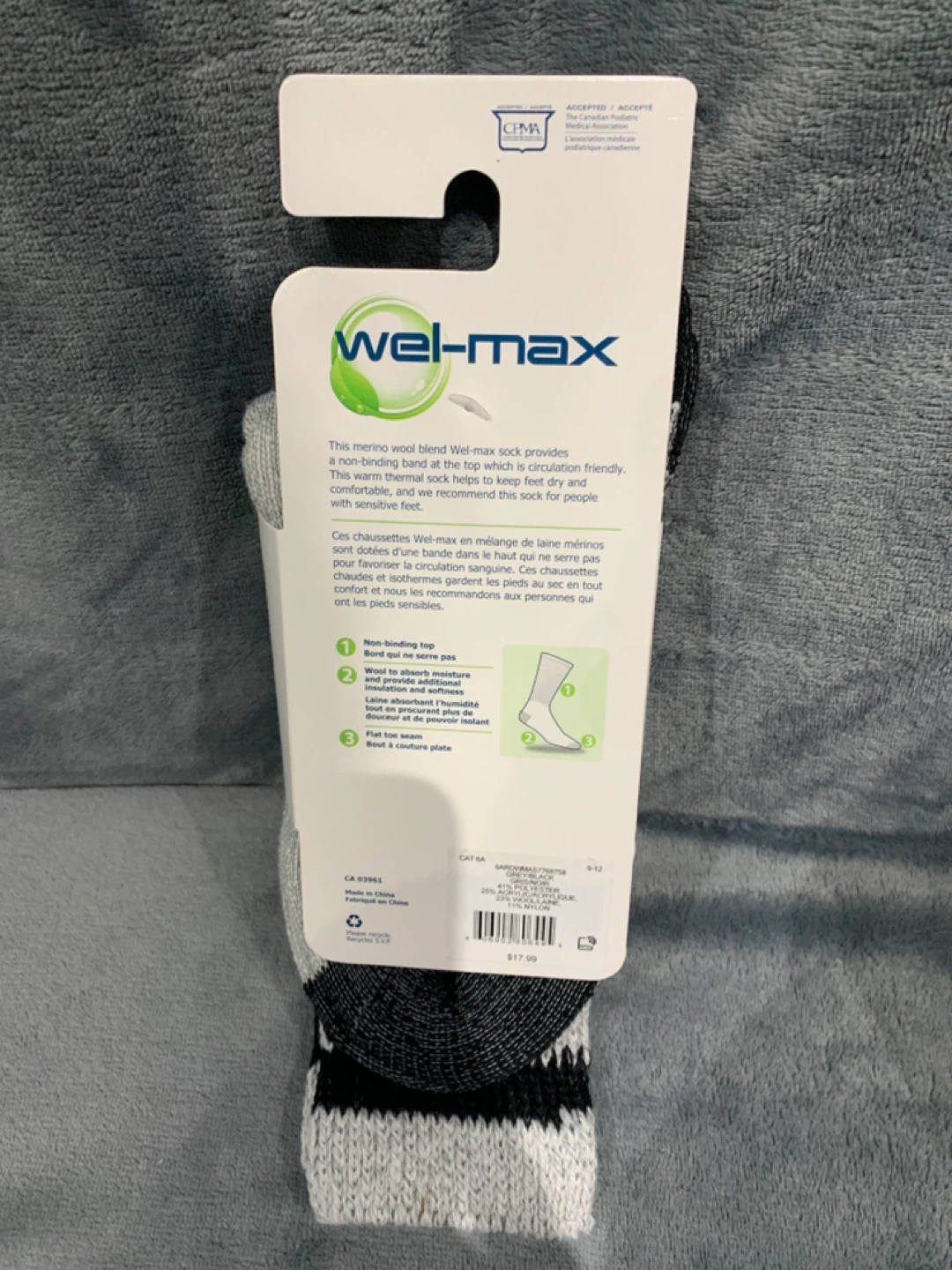 Wel-max Thermal Non-Binding Socks Size 9-12 - photo 2