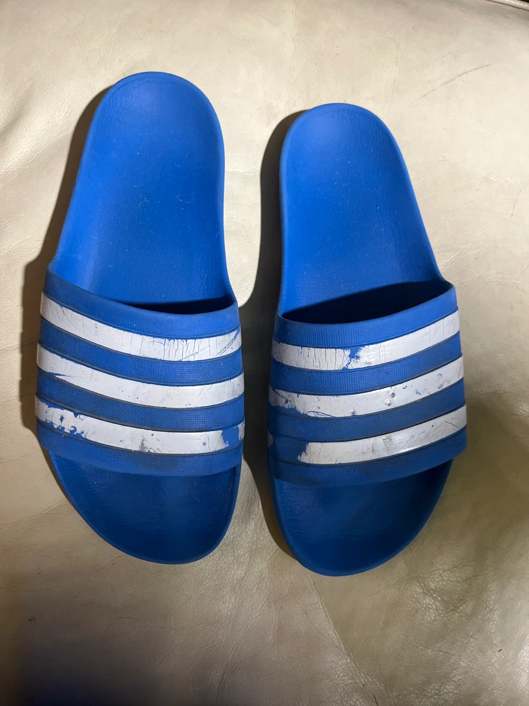 Adidas Adilette Slides - Blue & White