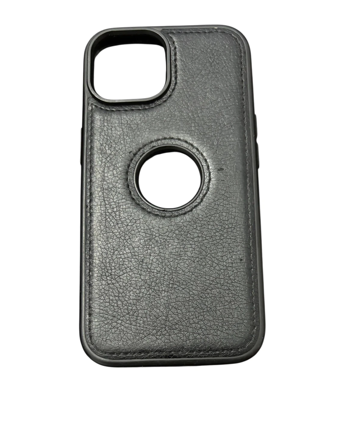 Black Leather iPhone 15 Case - photo 3