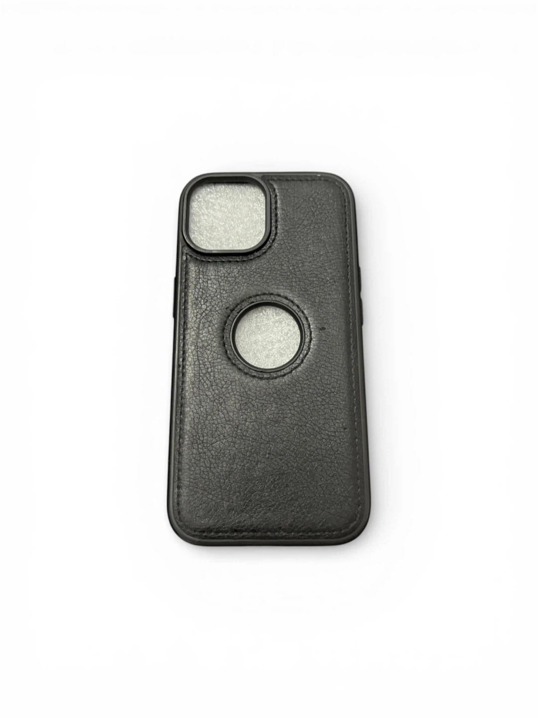 Black Leather iPhone 15 Case